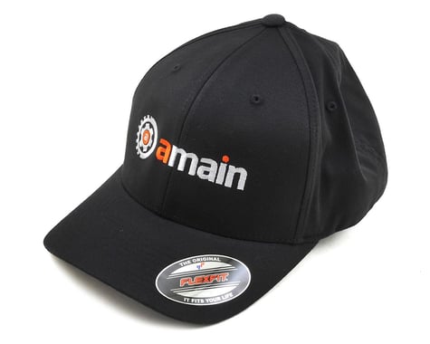AMain FlexFit Hat w/Gears Logo (Black) (L/XL)
